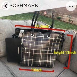 STEVE MADDEN plaid tote bag NWT